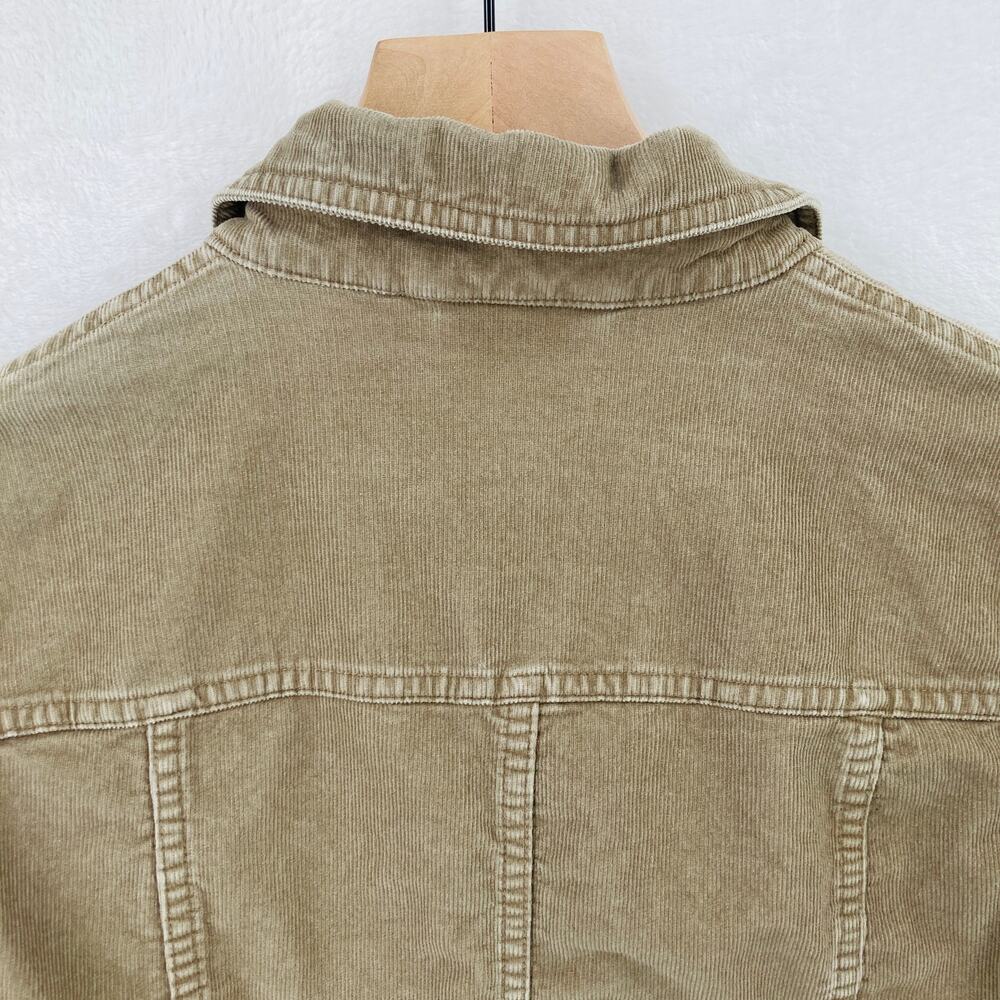 Talbots Petites Corduroy Trucker Jacket Womens Size P (XS) Stretch Full Zip Tan - Picture 9 of 13